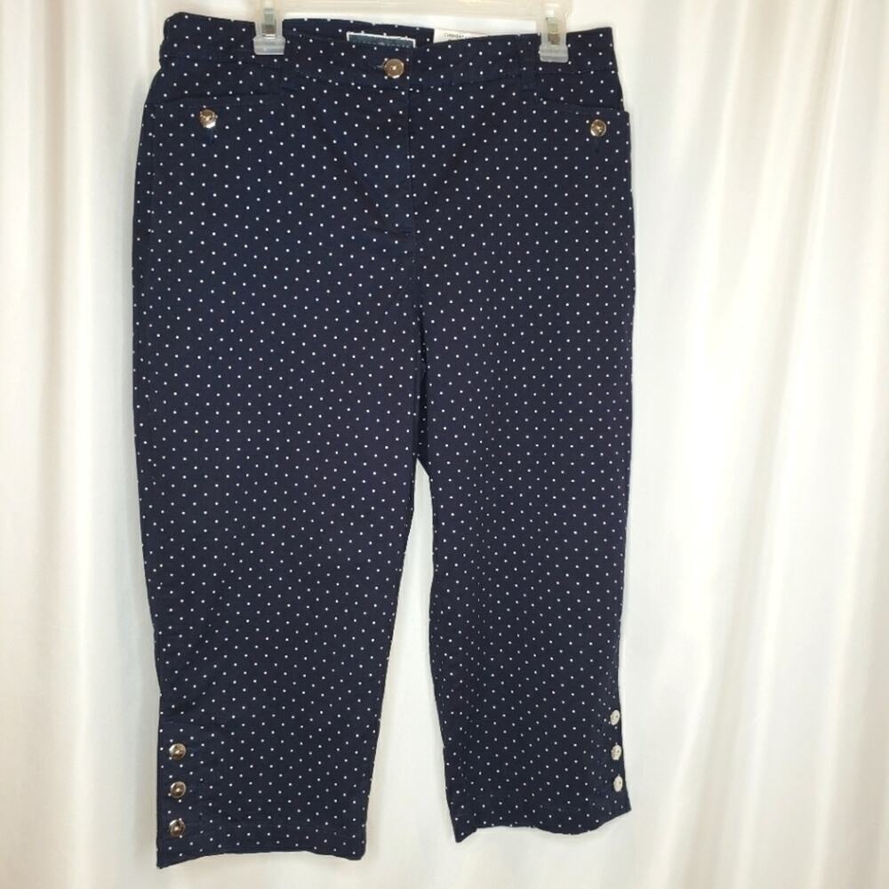 Karen Scott Comfort Polka Dot Capri Regular Fit Tummy Control NEW Size 12